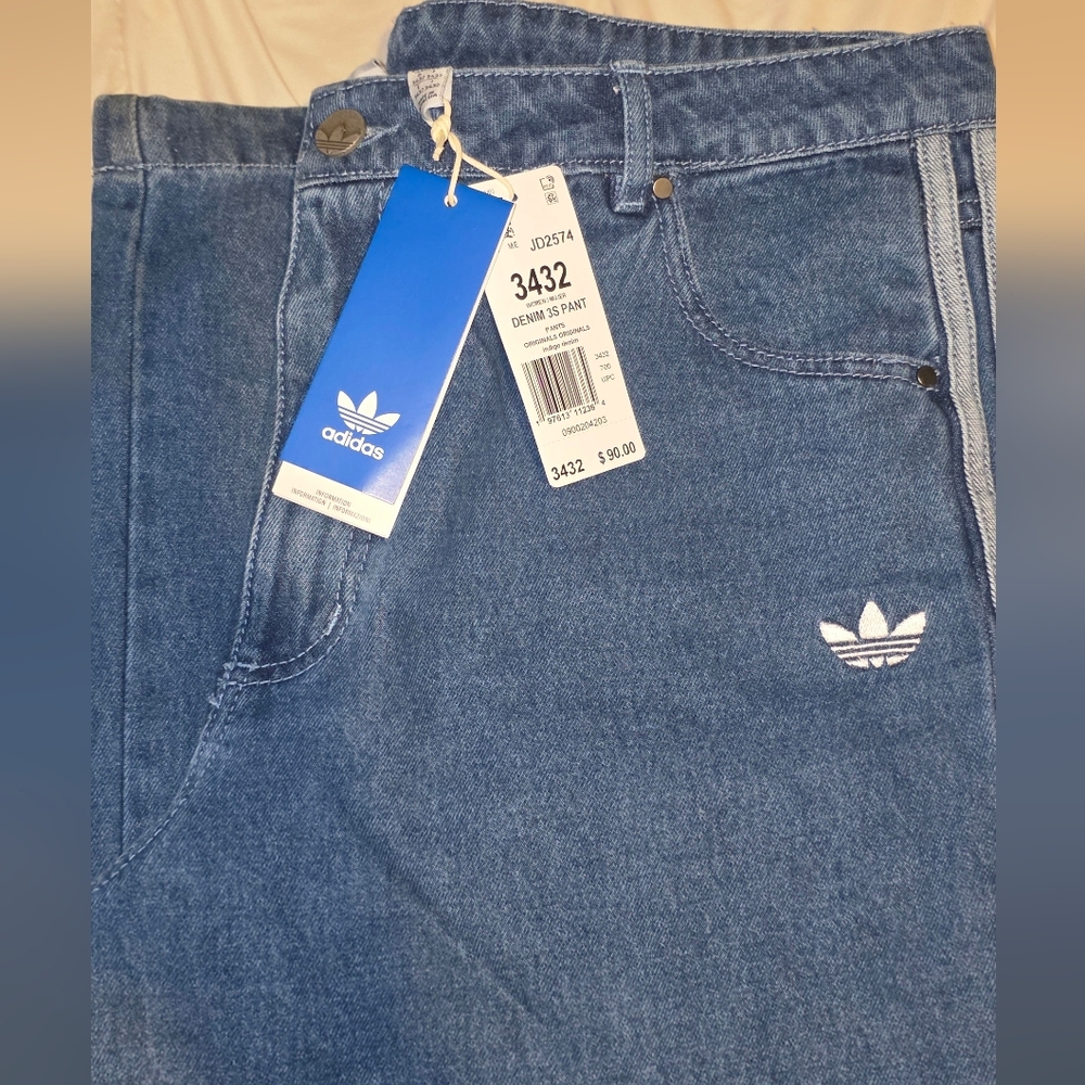 Adidas Classic Blue Wide Leg Jeans